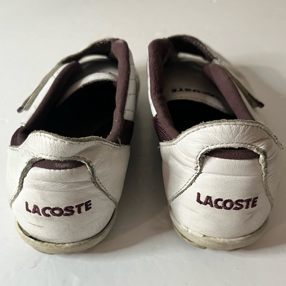 Lacoste Sport Women’s White & Burgundy Slip-On Sneakers Size 5 Velcro Shoes - Picture 11 of 12